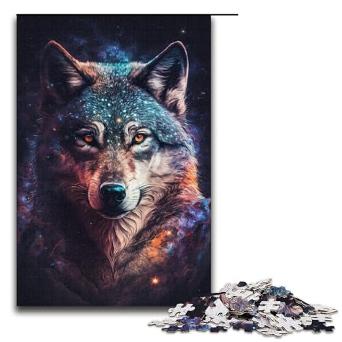 1000-teiliges Puzzle für Erwachsene, Kunst, Galaxie, Wolf, Lernpuzzle, einzigartiger Geburtstag, 38 x 26 cm 1000-teiliges Puzzle für Erwachsene, Kunst, Galaxie, Wolf, Lernpuzzle, einzigartiger Geburtstag, 38 x 26 cm von WGLINGX