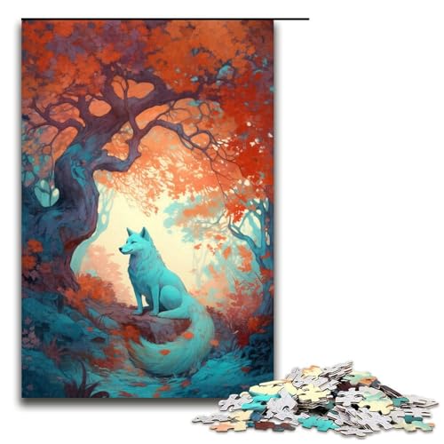 1000-teiliges Puzzle für Erwachsene, Kunst-Fuchs unter dem Baum, Lernspiele, Heimdekoration, Puzzle, gutes Geschenk, 50 x 75 cm 1000-teiliges Puzzle für Erwachsene, Kunst-Fuchs unter dem Baum, Lernspiele, Heimdekoration, Puzzle, gutes Geschenk, 50 x 75 cm von WGLINGX