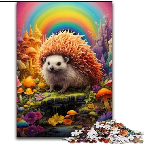 1000-teiliges Puzzle für Erwachsene, Kunst-Igel-Puzzle, 1000 Teile für Erwachsene, Familienspaß zum Basteln, perfekt für Geburtstage, Feiertage (Größe 50x75cm) von WGLINGX