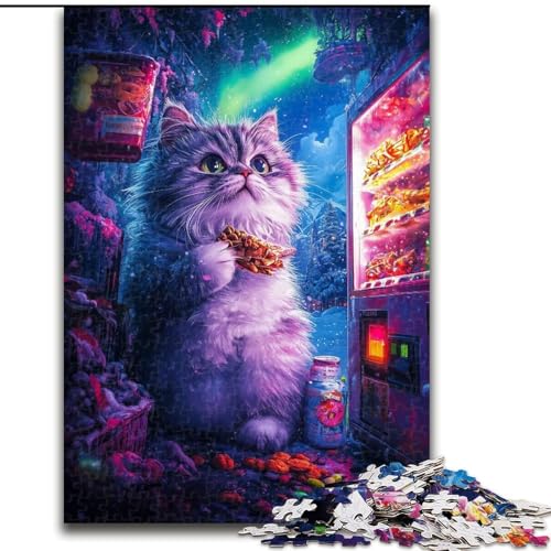1000-teiliges Puzzle für Erwachsene, Kunst-Katzen-Puzzle für 1000-teiliges Denkspiel für Teenager, Familienspieleabend (Größe 26x38cm) von WGLINGX