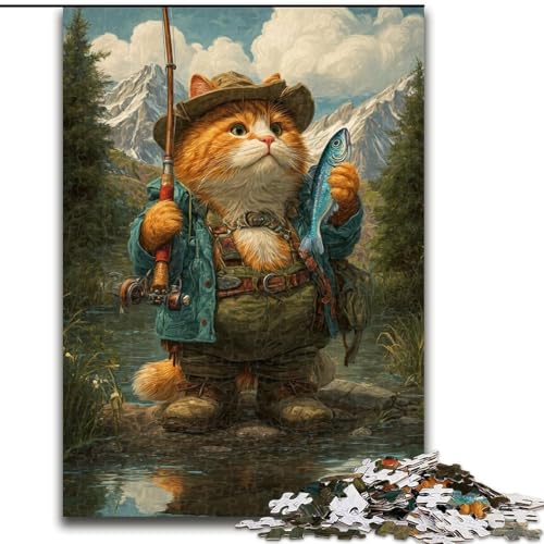 1000-teiliges Puzzle für Erwachsene, Kunst-Katzen-Puzzles für Erwachsene, pädagogisches und unterhaltsames Indoor-Spiel zur Heimdekoration (Größe 50x75cm) von WGLINGX
