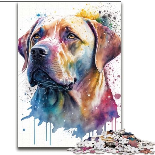1000-teiliges Puzzle für Erwachsene, Labrador in Aquarellkunst, 1000-teiliges Puzzle für Erwachsene, DIY-Heimdekoration, Denkspiel für Teenager, Größe 26x38cm 1000-teiliges Puzzle für Erwachsene, Labrador in Aquarellkunst, 1000-teiliges Puzzle für Erwachsene, DIY-Heimdekoration, Denkspiel für Teenager, Größe 26x38cm von WGLINGX