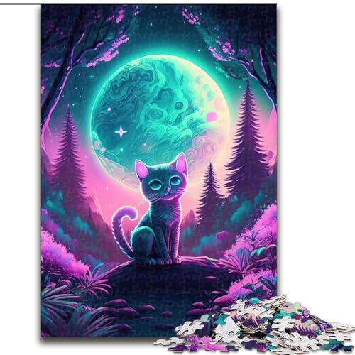 1000-teiliges Puzzle für Erwachsene, Landschaftskatze, Puzzle 1000 Teile für Erwachsene, Spielzeug, Geschenk, pädagogisch wertvoll, intellektuell, entspannend, lustiges Familienspiel, Größe 26x38cm von WGLINGX