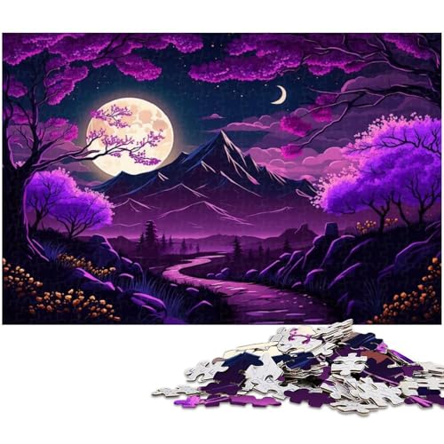 1000-teiliges Puzzle für Erwachsene, Lavendel, Berg Fuji, Lernspiele für Zuhause, DIY-Spielzeug, Geburtstagsgeschenk, Geschenke (Größe 38 x 26 cm) von WGLINGX