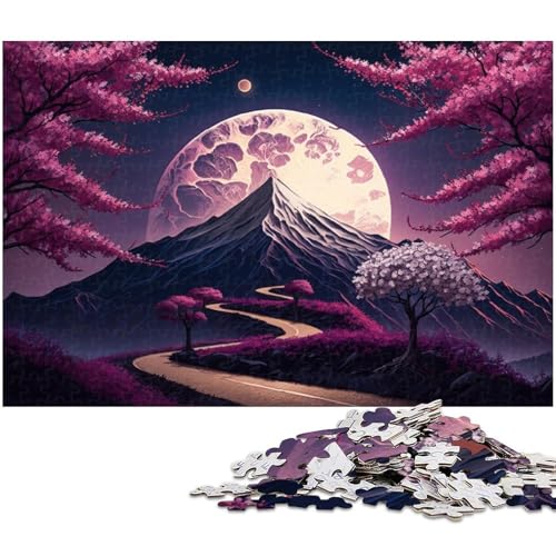 1000-teiliges Puzzle für Erwachsene, Lavendel, Berg Fuji, Puzzle für Erwachsene, Papierpuzzle, dekomprimierendes intellektuelles Lernspielzeug (Größe 38 x 26 cm) von WGLINGX