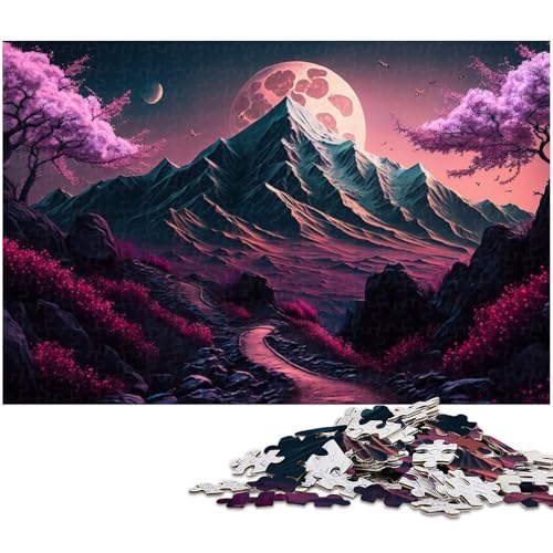 1000-teiliges Puzzle für Erwachsene, Lavendel, Berg Fuji, Puzzle für Erwachsene, Papierpuzzle, dekomprimierendes intellektuelles Lernspielzeug (Größe 38 x 26 cm) von WGLINGX