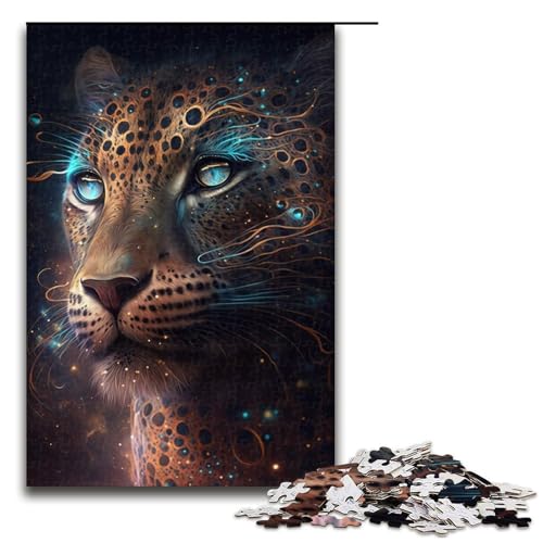 1000-teiliges Puzzle für Erwachsene, Leoparden-Puzzle für Erwachsene, Holzpuzzle, dekomprimierendes intellektuelles Lernspielzeug (Größe 50 x 75 cm) von WGLINGX