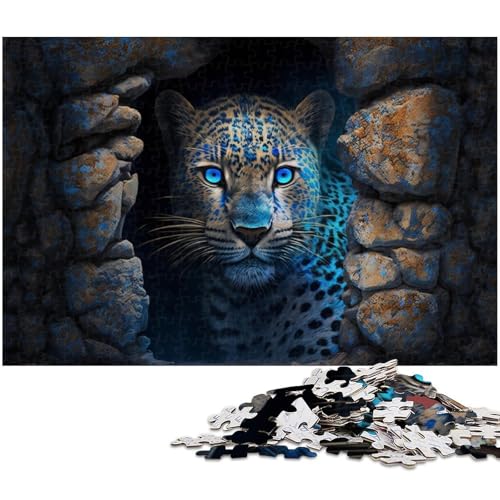 1000-teiliges Puzzle für Erwachsene, Leoparden-Puzzles für Holzpuzzles, Spielzeug, Denkspiel (Größe 50 x 75 cm) von WGLINGX