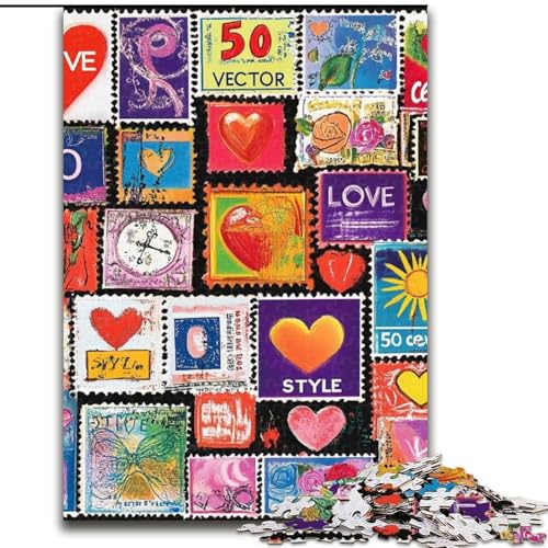 1000-teiliges Puzzle für Erwachsene, Liebescollage-Puzzles für Erwachsene, pädagogisches und unterhaltsames Indoor-Spiel zur Heimdekoration (Größe 50x75cm) von WGLINGX