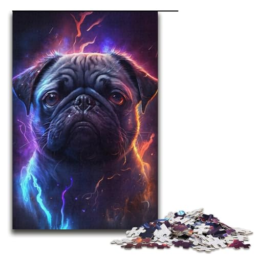 1000-teiliges Puzzle für Erwachsene, Lightning Pug, Lernpuzzle, Analyse und Logik (Größe 38 x 26 cm) von WGLINGX