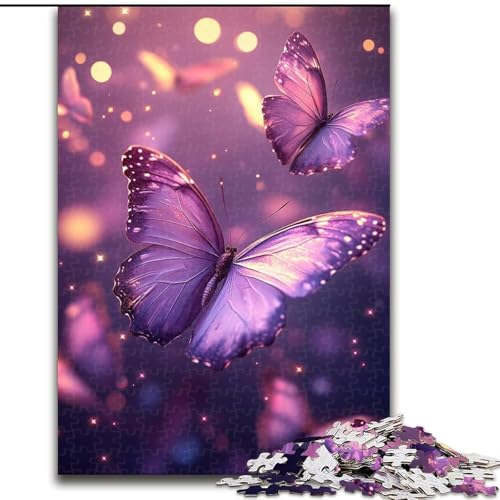 1000-teiliges Puzzle für Erwachsene, Lila Schmetterling, 1000-teiliges Puzzle, anspruchsvolles DIY-Denkspiel, interaktive Familienaktivität (Größe 26x38cm) von WGLINGX