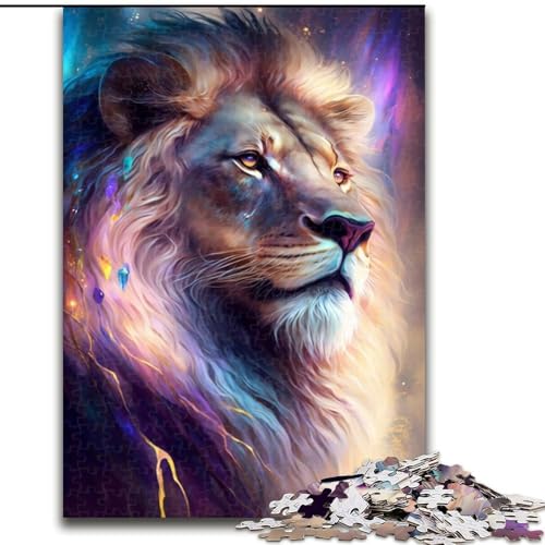 1000-teiliges Puzzle für Erwachsene, Löwe, Holzpuzzle, anspruchsvolles Denkspiel für Teenager, Spaß für den Spieleabend mit der Familie (Größe 26x38cm) von WGLINGX