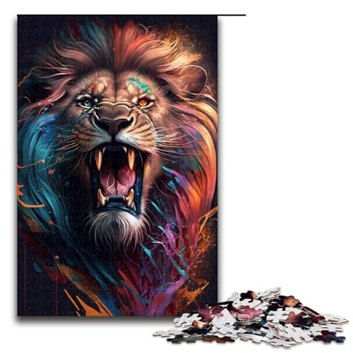 1000-teiliges Puzzle für Erwachsene, Löwen-Puzzle – anspruchsvolles Spiel, jedes Teil ist einzigartig – anspruchsvolles, unterhaltsames Spiel für die ganze Familie (Größe 50 x 75 cm) von WGLINGX