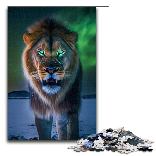1000-teiliges Puzzle für Erwachsene, Löwen-Puzzle für Erwachsene, Holzpuzzle, Familien-Puzzlespiel (Größe 50 x 75 cm) von WGLINGX