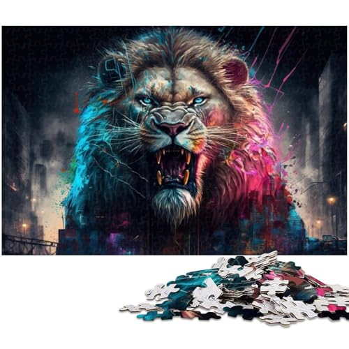 1000-teiliges Puzzle für Erwachsene, Löwen-Puzzles für Holzpuzzles, Spielzeug, Denkspiel (Größe 50 x 75 cm) von WGLINGX