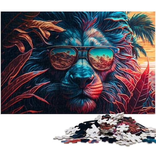 1000-teiliges Puzzle für Erwachsene, Löwen-Puzzles für Holzpuzzles, Spielzeug, Denkspiel (Größe 50 x 75 cm) von WGLINGX