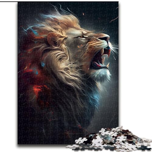 1000-teiliges Puzzle für Erwachsene, Löwengebrüll, Holzpuzzle für Erwachsene, Weihnachten, Halloween, Muttertag, Neujahr, Ostergeschenk (Größe 26x38cm) von WGLINGX