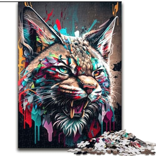 1000-teiliges Puzzle für Erwachsene, Lynx-Panorama-Set, richtiges Puzzle, 1000 Teile, anspruchsvolles Denkspiel für Teenager, perfekt als Heimdekoration oder Geschenk, Größe 26x38cm 1000-teiliges Puzzle für Erwachsene, Lynx-Panorama-Set, richtiges Puzzle, 1000 Teile, anspruchsvolles Denkspiel für Teenager, perfekt als Heimdekoration oder Geschenk, Größe 26x38cm von WGLINGX