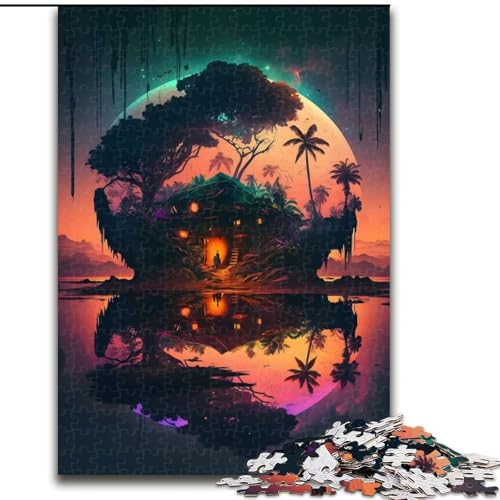 1000-teiliges Puzzle für Erwachsene, Magic Hut, 1000-teiliges Puzzle-Geschenk, Geburtstage, Weihnachten, Halloween, Thanksgiving, Ostern (Größe 26x38cm) von WGLINGX