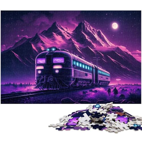 1000-teiliges Puzzle für Erwachsene, Magic Train, Puzzles für Holzpuzzles, Spielzeug, Denkspiel (Größe 50 x 75 cm) von WGLINGX
