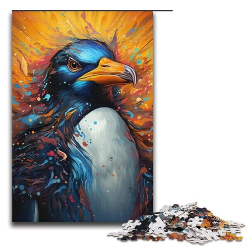 1000-teiliges Puzzle für Erwachsene, Malen, Farbe, Pinguin, Spielzeug, Lernspiele, Stressabbau, Analyse und Logik (Größe 38 x 26 cm) von WGLINGX
