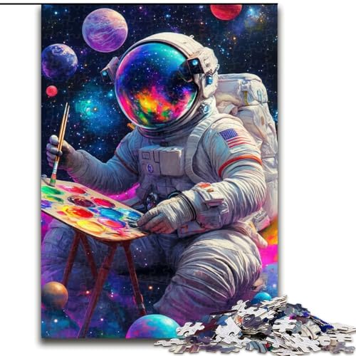 1000-teiliges Puzzle für Erwachsene, Maler-Astronaut, 1000-teiliges Puzzle für Erwachsene, interaktives Familienspiel, Gehirn-Herausforderungsgeschenk (Größe 50x75cm) von WGLINGX