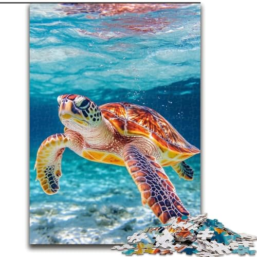 1000-teiliges Puzzle für Erwachsene, Meeresschildkröte, 1000-teiliges Puzzle, Geschenke, unmöglich, lehrreich, Heimdekoration, Spiele und Geschenke (Größe 50x75cm) von WGLINGX