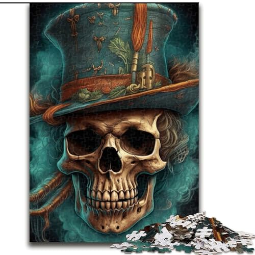 1000-teiliges Puzzle für Erwachsene, Mister Skull Hat, Puzzle 1000 Teile für Erwachsene, Geburtstagsparty für Männer und Frauen, Größe 26x38cm 1000-teiliges Puzzle für Erwachsene, Mister Skull Hat, Puzzle 1000 Teile für Erwachsene, Geburtstagsparty für Männer und Frauen, Größe 26x38cm von WGLINGX