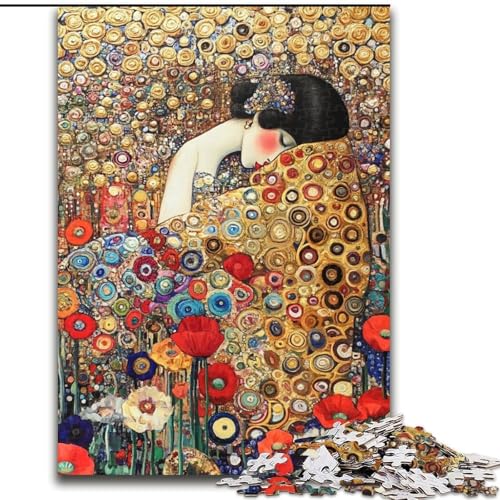 1000-teiliges Puzzle für Erwachsene, Mohnmädchen, Puzzles für Erwachsene, 1000 Teile, Teenager, Stressabbau, Cooles einzigartiges Geschenk für die Familie (Größe 26x38cm) von WGLINGX
