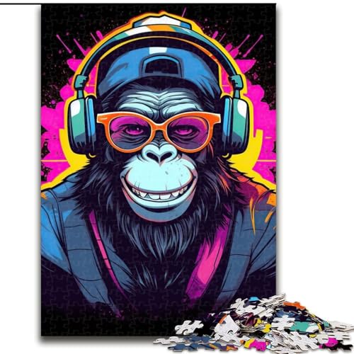 1000-teiliges Puzzle für Erwachsene, Monkey DJ Music, 1000-teiliges Puzzle-Geschenk, Geburtstage, Feiertage und Heimdekoration, Größe 26x38cm 1000-teiliges Puzzle für Erwachsene, Monkey DJ Music, 1000-teiliges Puzzle-Geschenk, Geburtstage, Feiertage und Heimdekoration, Größe 26x38cm von WGLINGX