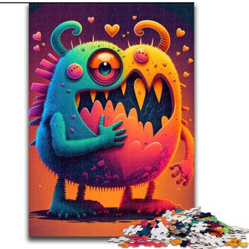1000-teiliges Puzzle für Erwachsene, Monster Love Hearts, 1000 Teile Puzzle für Erwachsene, interaktives Familienspiel, geeignet für Kinder ab 14 Jahren (Größe 50x75cm) von WGLINGX