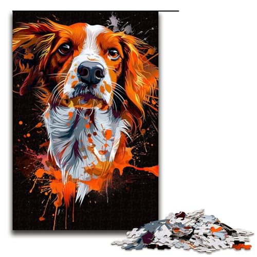 1000-teiliges Puzzle für Erwachsene, Motiv: Brittany Dog Art, Puzzlespielzeug, Lernspiele, Stressabbau, Eltern-Kind-Interaktion, 50 x 75 cm 1000-teiliges Puzzle für Erwachsene, Motiv: Brittany Dog Art, Puzzlespielzeug, Lernspiele, Stressabbau, Eltern-Kind-Interaktion, 50 x 75 cm von WGLINGX