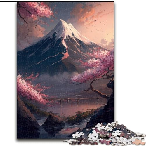 1000-teiliges Puzzle für Erwachsene, Mount Fuji, 1000-teiliges Puzzle-Geschenk, anspruchsvolles Denkspiel für Teenager, perfekt als Heimdekoration oder Geschenk (Größe 50x75cm) von WGLINGX