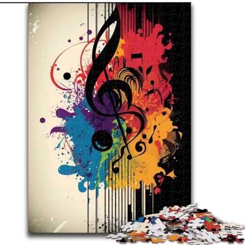 1000-teiliges Puzzle für Erwachsene, Musiknoten-Puzzle, 1000 Teile für Erwachsene, Familienspaß beim Basteln, perfekt für Geburtstage, Feiertage (Größe 50x75cm) von WGLINGX
