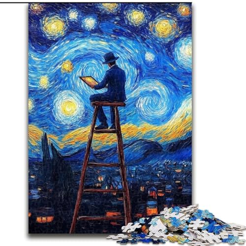 1000-teiliges Puzzle für Erwachsene, Nachthimmel-Maler-Puzzles für 1000-teiliges Denkspiel für Teenager, Familienspieleabend (Größe 26x38cm) von WGLINGX