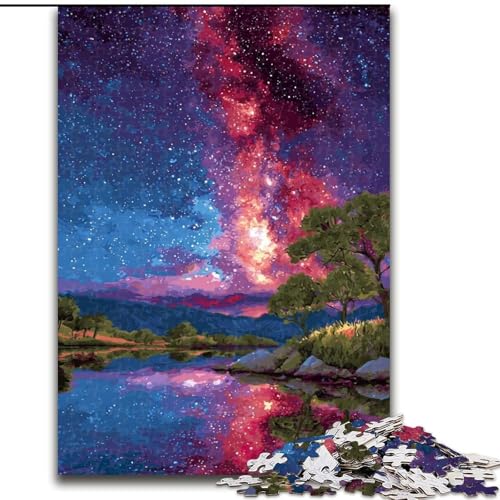 1000-teiliges Puzzle für Erwachsene, Nachthimmel-Puzzle, 1000-teiliges Puzzle, pädagogisches und unterhaltsames Indoor-Spiel für die Heimdekoration (Größe 26x38cm) von WGLINGX