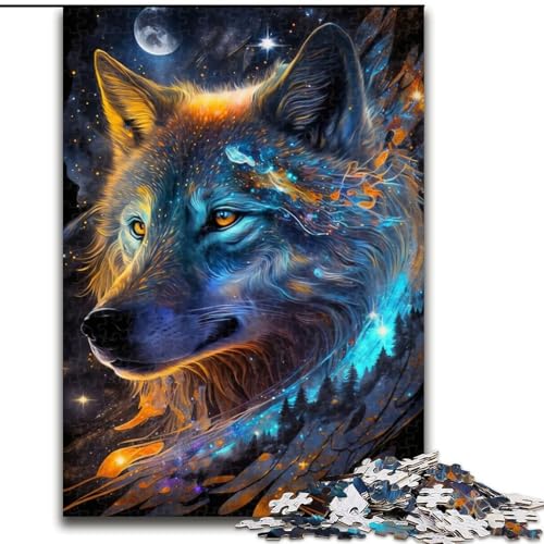 1000-teiliges Puzzle für Erwachsene, Nebula Wolf, 1000 Teile, anspruchsvolles Denkspiel für Teenager, perfekt als Heimdekoration oder Geschenk, Größe 26x38cm von WGLINGX