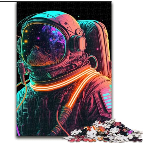 1000-teiliges Puzzle für Erwachsene, Neon-Astronaut, 1000-teiliges Puzzle, Weihnachten oder Geburtstage, Größe 50x75cm von WGLINGX