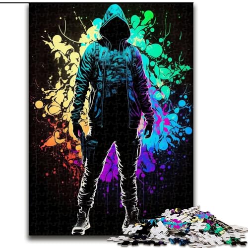 1000-teiliges Puzzle für Erwachsene, Neon Newage Assasin, Puzzles 1000 Teile für Erwachsene, Spielzeug, Geschenk, pädagogisches intellektuelles Entspannungsspiel, lustiges Familienspiel, Größe 26x38cm von WGLINGX