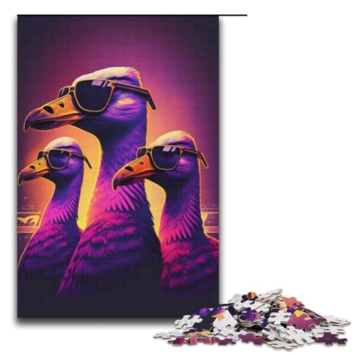 1000-teiliges Puzzle für Erwachsene, Neon Nights Trio, Spielzeug, Lernspiele, Stressabbau, Analyse und Logik (Größe 38 x 26 cm) von WGLINGX
