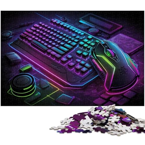 1000-teiliges Puzzle für Erwachsene, Neon-Retro-Spiele, Puzzle für Erwachsene, Papierpuzzle, dekomprimierendes intellektuelles Lernspielzeug (Größe 38 x 26 cm) von WGLINGX
