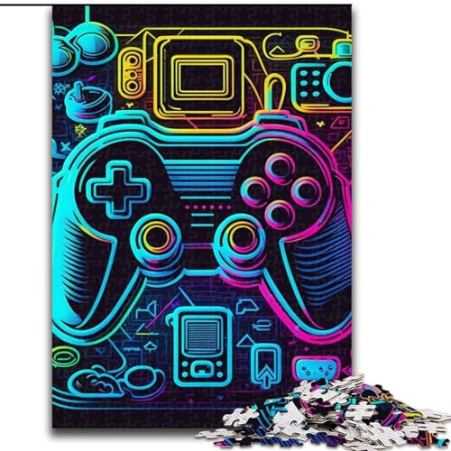 1000-teiliges Puzzle für Erwachsene, Neon-Spiel, Puzzle 1000 Teile für Erwachsene, Lernspielzeug (Größe 26x38cm) von WGLINGX