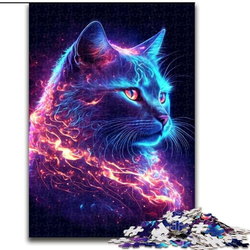 1000-teiliges Puzzle für Erwachsene, Neonkatze, Holzpuzzle, Spaß für die ganze Familie, Basteln, perfekt für Geburtstage, Feiertage, Größe 50x75cm 1000-teiliges Puzzle für Erwachsene, Neonkatze, Holzpuzzle, Spaß für die ganze Familie, Basteln, perfekt für Geburtstage, Feiertage, Größe 50x75cm von WGLINGX