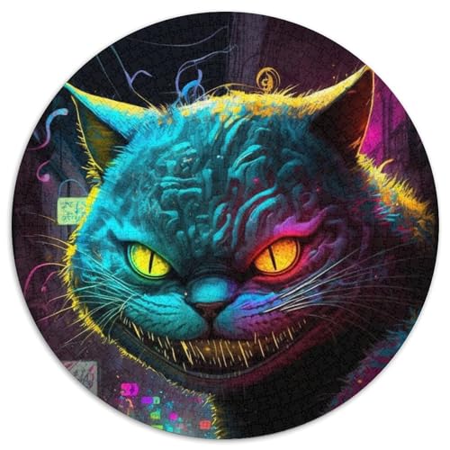 1000-teiliges Puzzle für Erwachsene, Neonkatzen-Puzzle, anspruchsvolles Denkspiel für Teenager, unterhaltsames interaktives Spiel für die ganze Familie, 1000 Teile (67,5x67,5cm) von WGLINGX