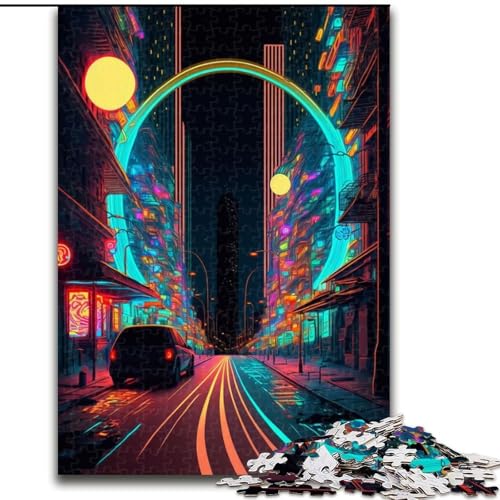 1000-teiliges Puzzle für Erwachsene, Neonlichtstraße, Holzpuzzle, Familienspaß, Basteln, perfekt für Geburtstage, Feiertage, Größe 26x38cm 1000-teiliges Puzzle für Erwachsene, Neonlichtstraße, Holzpuzzle, Familienspaß, Basteln, perfekt für Geburtstage, Feiertage, Größe 26x38cm von WGLINGX