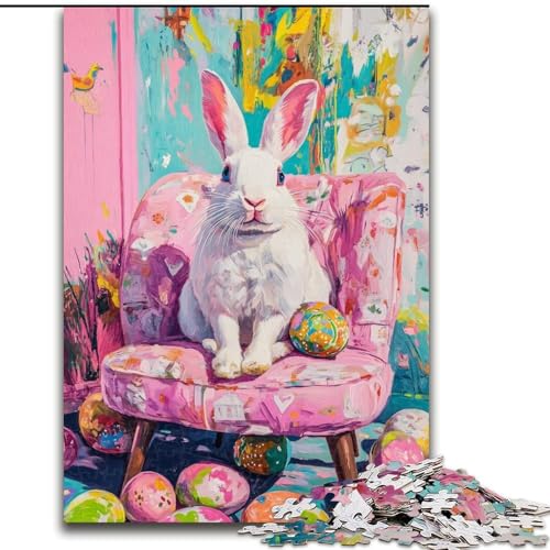 1000-teiliges Puzzle für Erwachsene, Osterhase, 1000-teiliges Puzzle für Erwachsene, anspruchsvolles Denkspiel, Spieleabend für die Familie (Größe 26x38cm) von WGLINGX