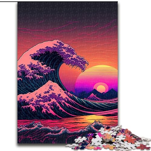 1000-teiliges Puzzle für Erwachsene, Ozeanwellen, Japan, Holzpuzzle, Spaß für die ganze Familie, Basteln, perfekt für Geburtstage, Feiertage, Größe 50x75cm 1000-teiliges Puzzle für Erwachsene, Ozeanwellen, Japan, Holzpuzzle, Spaß für die ganze Familie, Basteln, perfekt für Geburtstage, Feiertage, Größe 50x75cm von WGLINGX