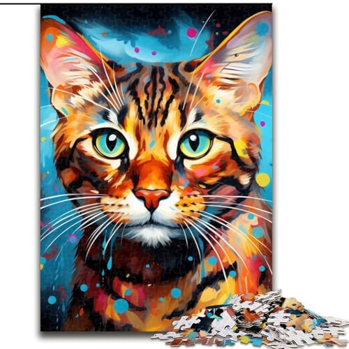 1000-teiliges Puzzle für Erwachsene, Ozelot-Puzzle, 1000 Teile für Erwachsene, Lernspielzeug (Größe 26x38cm) von WGLINGX