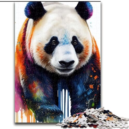 1000-teiliges Puzzle für Erwachsene, Pandabär, Pop-Art-Tier, 1000-teiliges Puzzle für Erwachsene, ideales Urlaubs- oder Geburtstagsgeschenk, Partyspiel, Spielzeug, Größe 26x38cm von WGLINGX