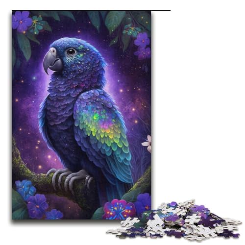 1000-teiliges Puzzle für Erwachsene, Papagei, Blumenuniversum, Puzzle für Erwachsene, Papierpuzzle, tolle Geschenke zu Weihnachten (Größe 38 x 26 cm) von WGLINGX